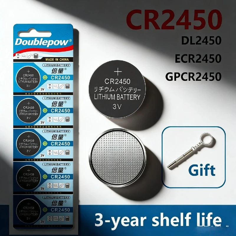 Original CR2450 3V Lithium Button Battery GPCR2450 ECR2450 CL2450 2-10PCS for Watches Toys Car Keys Calculators with Screwdriver
Original CR2450 3V Lithium Button Battery GPCR2450 ECR2450 CL2450 2-10PCS for Watches Toys Car Keys Calculators with Screwdriver