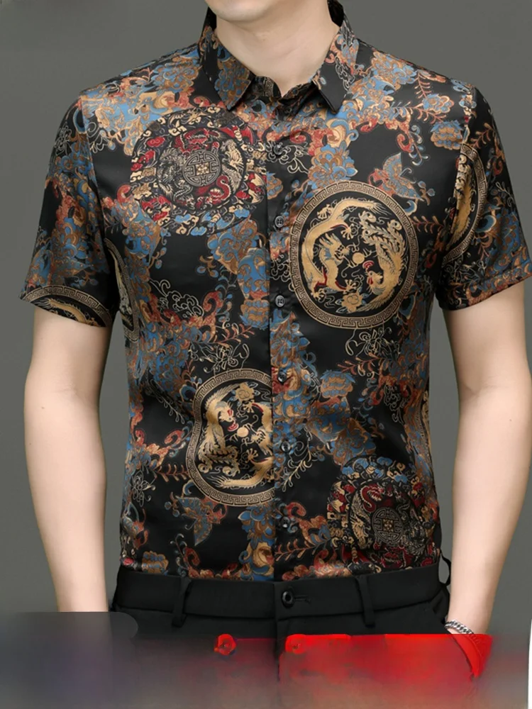 New 2025 Men's Silk Shirt Summer Thin Loose Short Sleeve Turn-down Collar Anti-wrinkle Fashionable Urban Style Home Wear
New 2025 Men's Silk Shirt Summer Thin Loose Short Sleeve Turn-down Collar Anti-wrinkle Fashionable Urban Style Home Wear