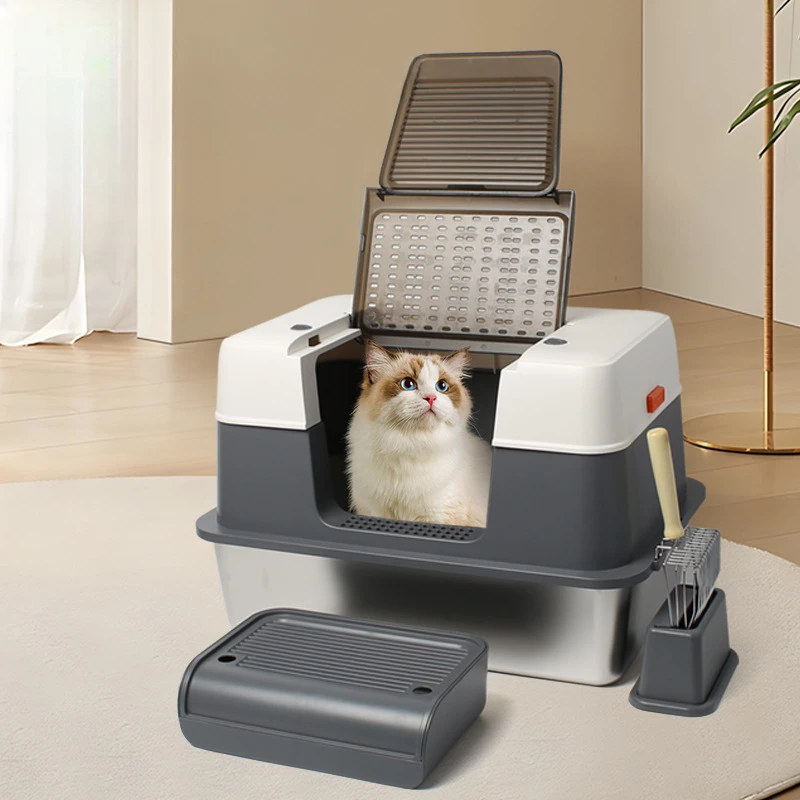Stainless Steel Cat Litter Box Easy Clean Fully Enclosed Large Cat Toilet Corrosion Resistance Spatter-proof Pet Supplies
Stainless Steel Cat Litter Box Easy Clean Fully Enclosed Large Cat Toilet Corrosion Resistance Spatter-proof Pet Supplies