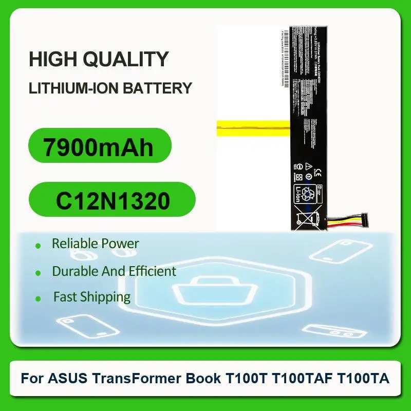 Сменная батарея для планшета ASUS T100T, планшета T100TA, для Transformer Book T100TAF, T100TA, C12N1320, 7900 мАч
Сменная батарея для планшета ASUS T100T, планшета T100TA, для Transformer Book T100TAF, T100TA, C12N1320, 7900 мАч