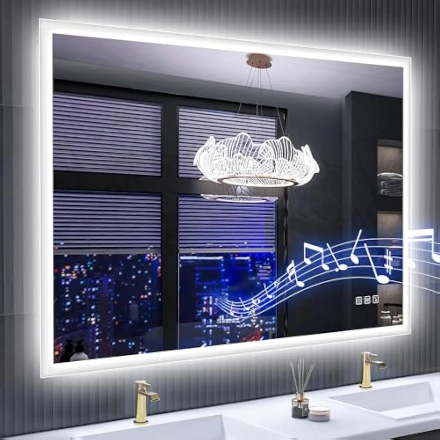 Sbagno 36''X28'' Led Bathroom Mirror with Lights, Bathroom Vanity Wall Mirror with Bluetooth, Anti-Fog, Stepless Dimmable, 3 Co
Sbagno 36''X28'' Led Bathroom Mirror with Lights, Bathroom Vanity Wall Mirror with Bluetooth, Anti-Fog, Stepless Dimmable, 3 Co