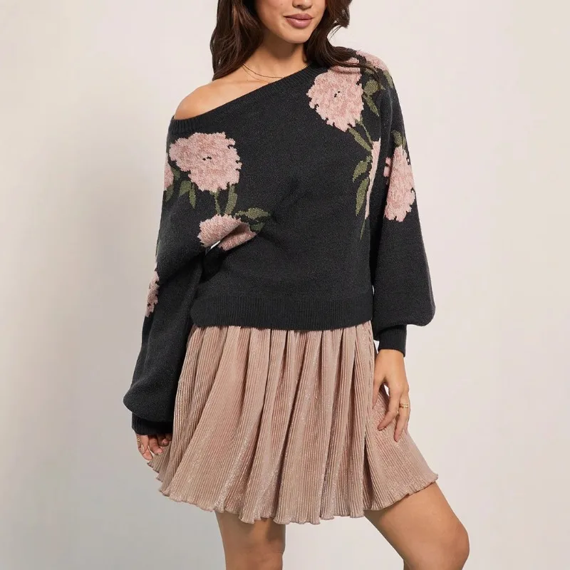 2025 New Casual Long Sleeve Sweater Flower Jacquard Threaded Closed Women's Knitted Top
2025 New Casual Long Sleeve Sweater Flower Jacquard Threaded Closed Women's Knitted Top