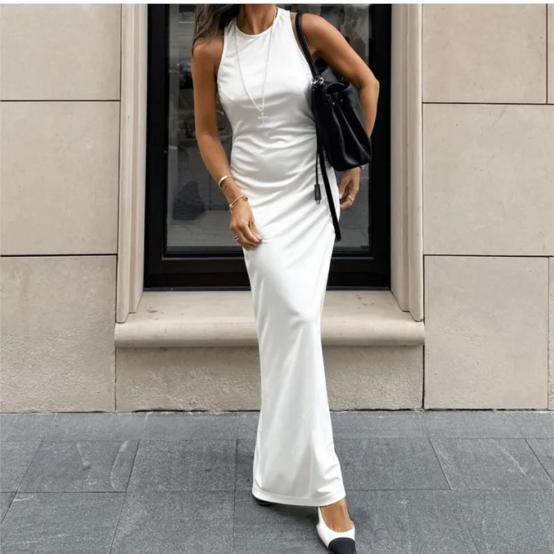 White Slim Round Neck Sexy Slit Dress For Women Elegant Fashion Versatile Long Skirt High Street Women's Dress
White Slim Round Neck Sexy Slit Dress For Women Elegant Fashion Versatile Long Skirt High Street Women's Dress
