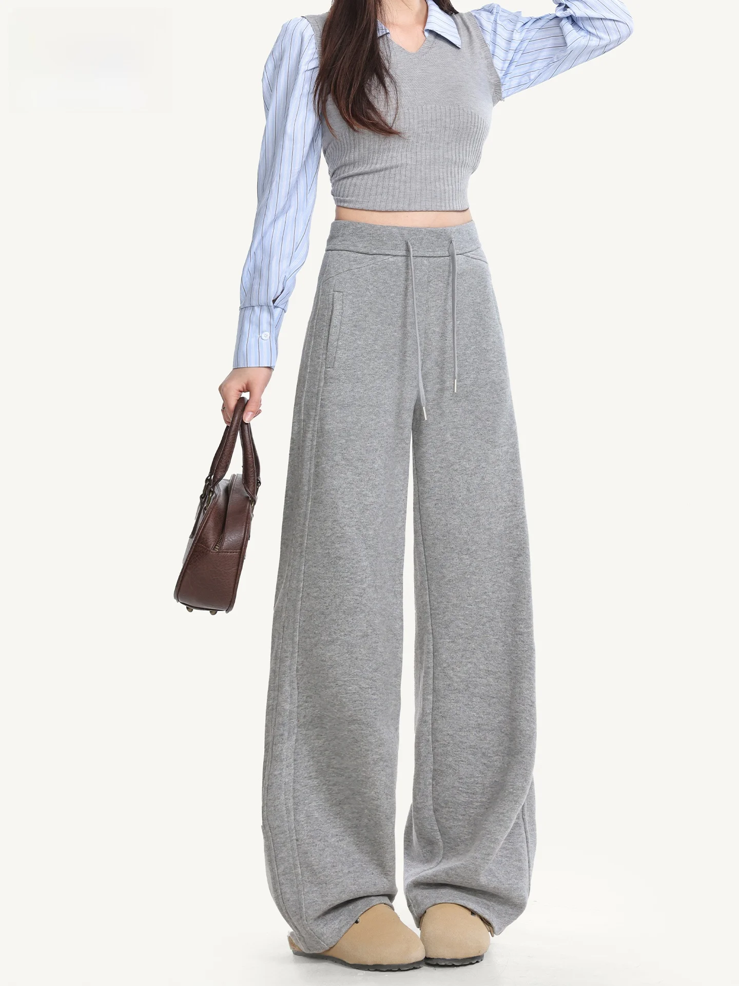 Slim Fit Knitted Cheese Casual Pants Women's Loose Straight Leg Wide Leg Pants Summer New Style Casual Trousers for Ladies
Slim Fit Knitted Cheese Casual Pants Women's Loose Straight Leg Wide Leg Pants Summer New Style Casual Trousers for Ladies