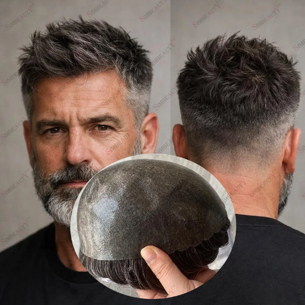 Natural Hairline Men's Grey Human Hair Durable Thin Skin Base Toupee for Male 1b20 1b40 1b50 Capillary Prosthesis System 0.1mmPU
Natural Hairline Men's Grey Human Hair Durable Thin Skin Base Toupee for Male 1b20 1b40 1b50 Capillary Prosthesis System 0.1mmPU