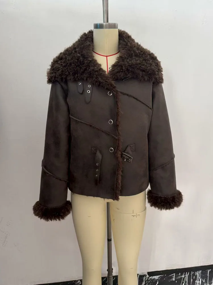 HH Women Winter New Fashion Versatile Fur One-Piece Thickened Jacket Female Personality Temperament Commuting Warm Retro Coat
HH Women Winter New Fashion Versatile Fur One-Piece Thickened Jacket Female Personality Temperament Commuting Warm Retro Coat