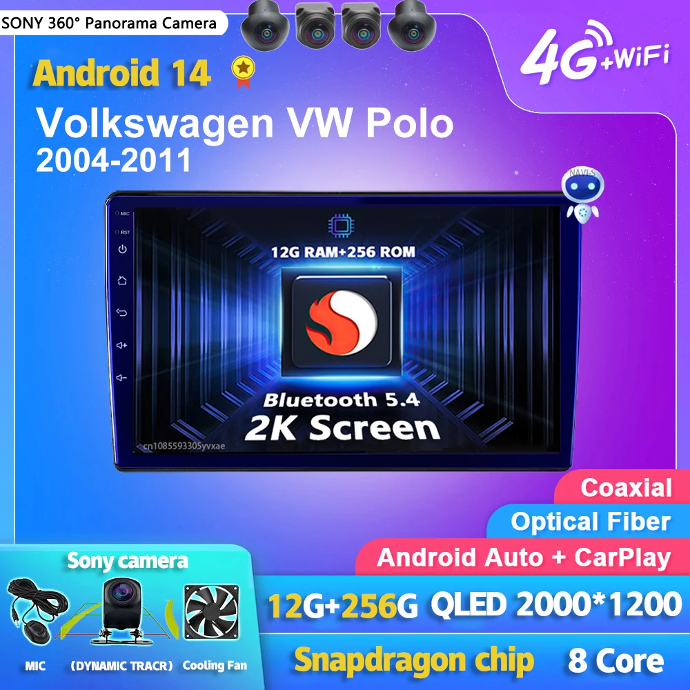Android 14 Carplay Auto 2K Screen Car Radio Multimedia For Volkswagen VW Polo 2004-2011 WIFI+4G DSP Autoradio Stereo Head Unit
Android 14 Carplay Auto 2K Screen Car Radio Multimedia For Volkswagen VW Polo 2004-2011 WIFI+4G DSP Autoradio Stereo Head Unit