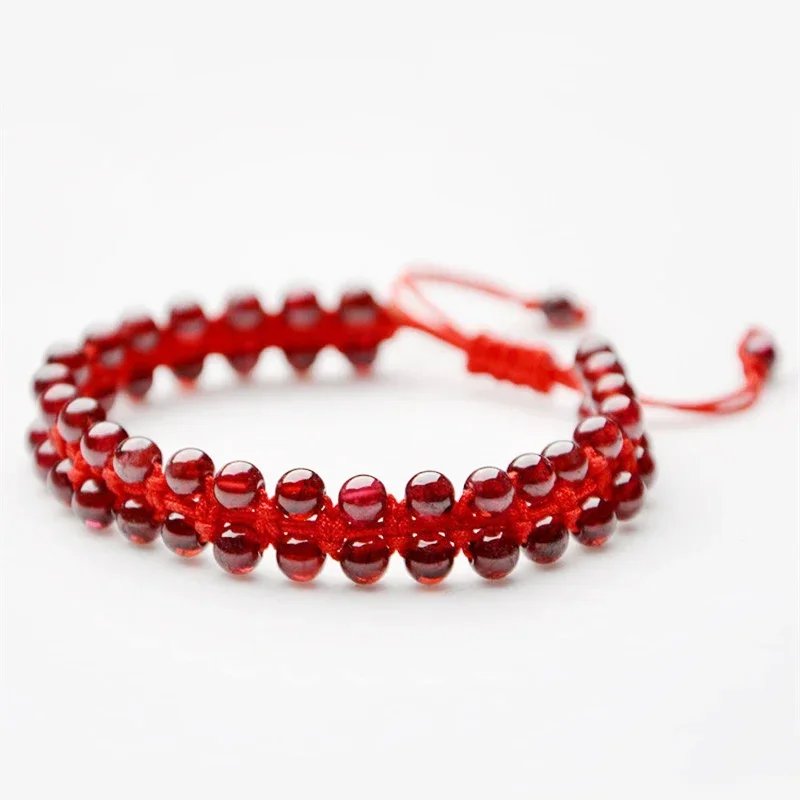 Natural Red Garnet Bracelet Round Garnet Beads Handmade Red Rope Accessories DIY Bracelet Bangle Garnet Jewelry Jade
Natural Red Garnet Bracelet Round Garnet Beads Handmade Red Rope Accessories DIY Bracelet Bangle Garnet Jewelry Jade
