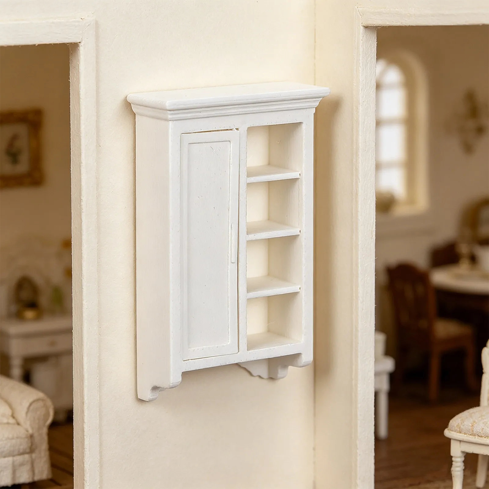 Miniature Wall Mounted Bookshelf Cabinet Vintage Style 1:12 Scale for Dollhouse Kitchen Bedroom Decor Elegant Retro Display
Miniature Wall Mounted Bookshelf Cabinet Vintage Style 1:12 Scale for Dollhouse Kitchen Bedroom Decor Elegant Retro Display