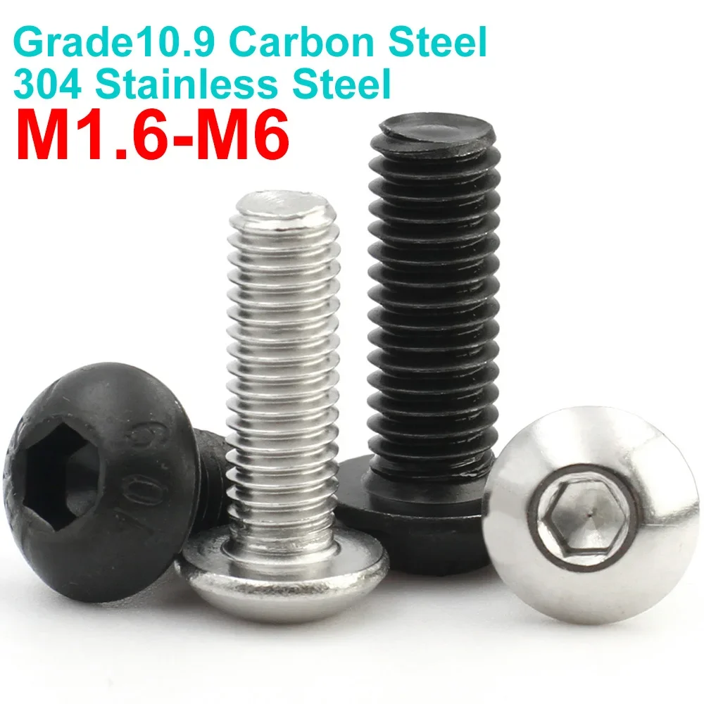 Allen Hex Socket Button Head Screws ISO 7380 304 Stainless Steel 10.9 Alloy Steel M1.6 M2 M2.5 M3 M4 M5 M6 5 /10 /20pcs
Allen Hex Socket Button Head Screws ISO 7380 304 Stainless Steel 10.9 Alloy Steel M1.6 M2 M2.5 M3 M4 M5 M6 5 /10 /20pcs