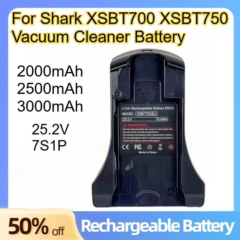 25.2V 7S1P 2000mAh 2500mAh 3000mAh Lithium-ion Battery for Shark XSBT700 XSBT750 Vacuum Cleaner Rechargeable Battery
25.2V 7S1P 2000mAh 2500mAh 3000mAh Lithium-ion Battery for Shark XSBT700 XSBT750 Vacuum Cleaner Rechargeable Battery