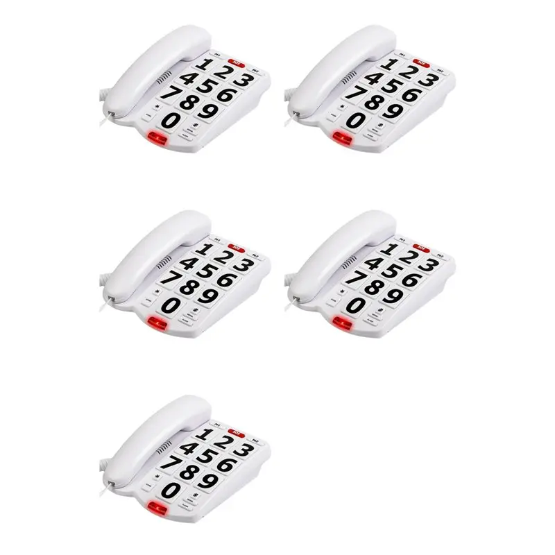 Classic-5X Big Button Phone For Elderly Seniors, Home Land Line Phone One Key For Help Telephone