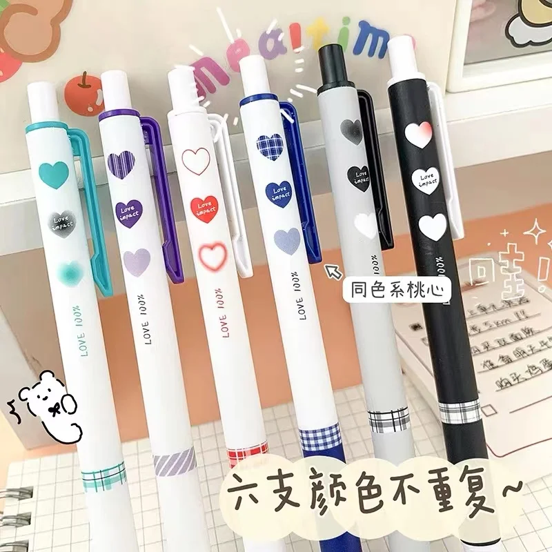 6pcs/lot LOVE heart Gel Pen Sign Pen 0.5mm Pen Black Ink Ballpoint pen Core Durable Signing Pen ABS Plastic Smooth Ink
6pcs/lot LOVE heart Gel Pen Sign Pen 0.5mm Pen Black Ink Ballpoint pen Core Durable Signing Pen ABS Plastic Smooth Ink