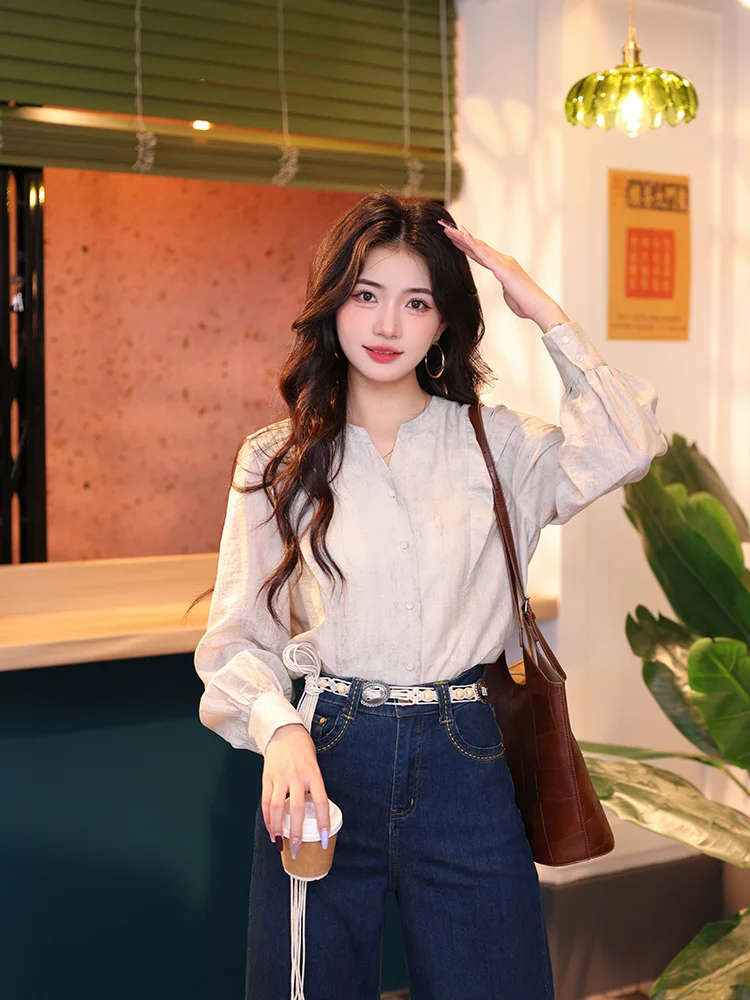 Женская рубашка Ding Jiaxin с винтажным принтом из полоунии, весенняя, свободного кроя, с эффектом похудения, с длинными рукавами, из полиэстера
Женская рубашка Ding Jiaxin с винтажным принтом из полоунии, весенняя, свободного кроя, с эффектом похудения, с длинными рукавами, из полиэстера