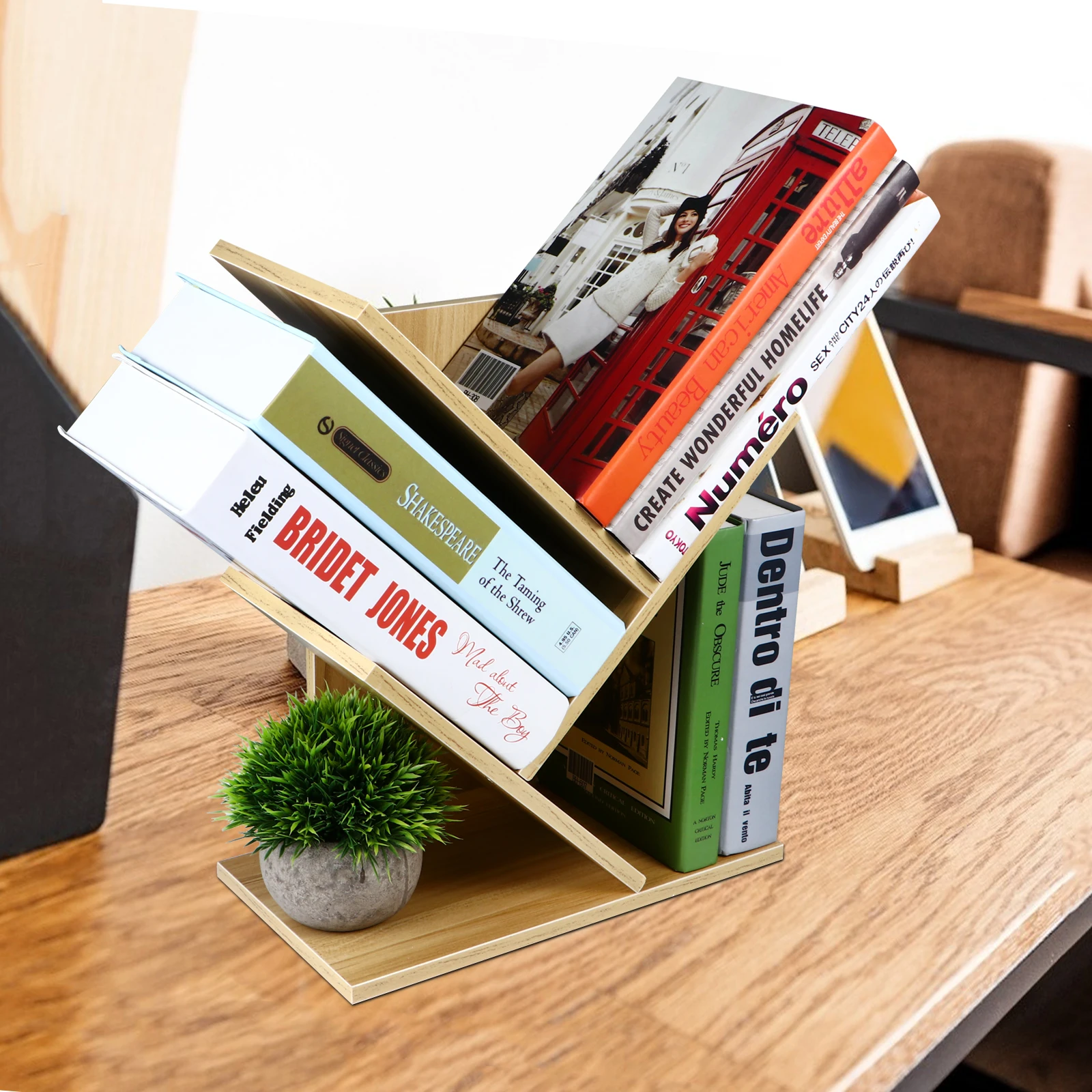 Desktop Bookshelf 3 Layer Storage Rack for Textbooks Magazines Pens Plants Practical Study Bedroom Living Room Kids
Desktop Bookshelf 3 Layer Storage Rack for Textbooks Magazines Pens Plants Practical Study Bedroom Living Room Kids