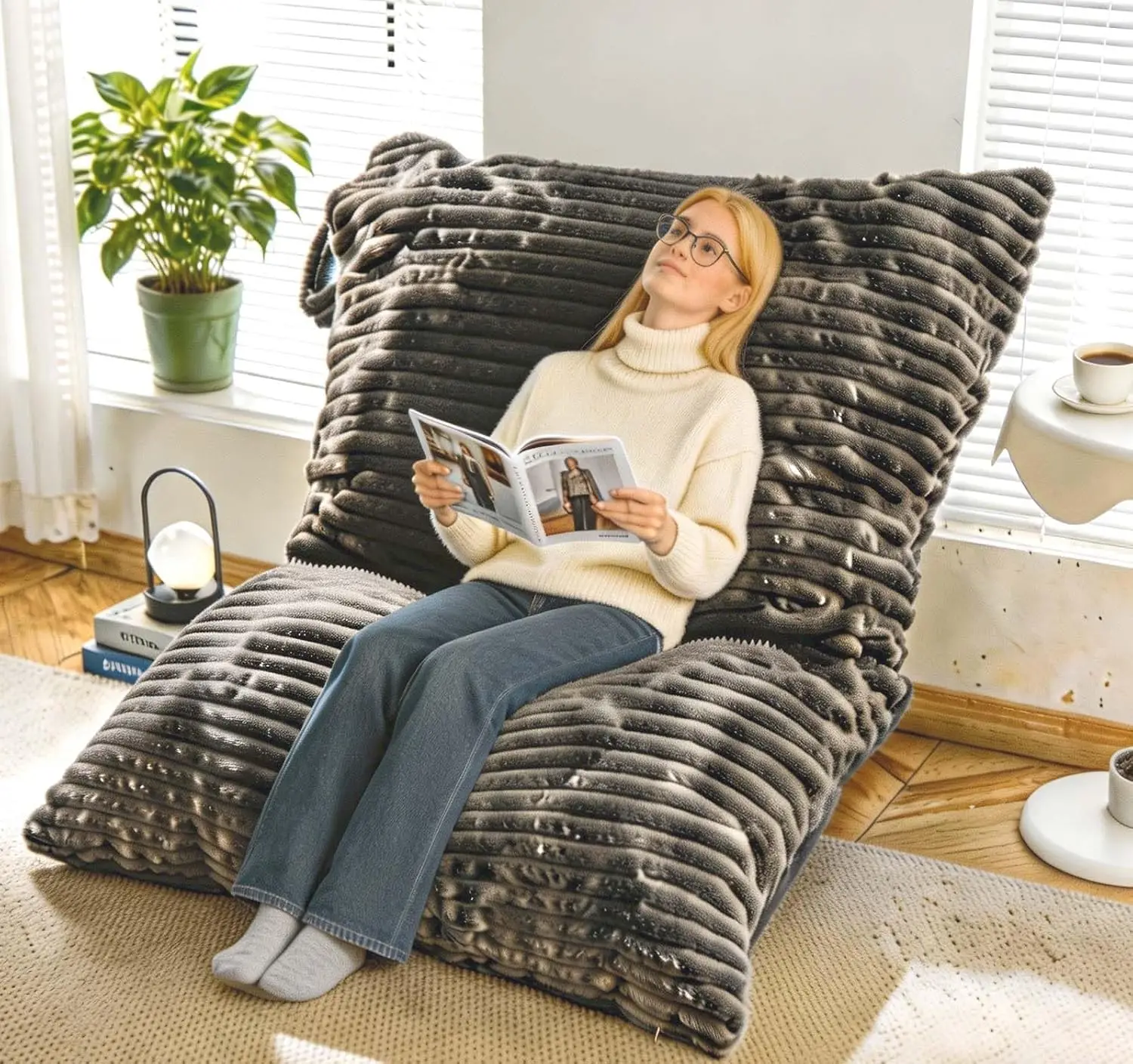 Convertible Bean Bag Chair Cover Doubles as Toy Storage and Fold Out Lounger for Gaming Reading No Filler
Convertible Bean Bag Chair Cover Doubles as Toy Storage and Fold Out Lounger for Gaming Reading No Filler