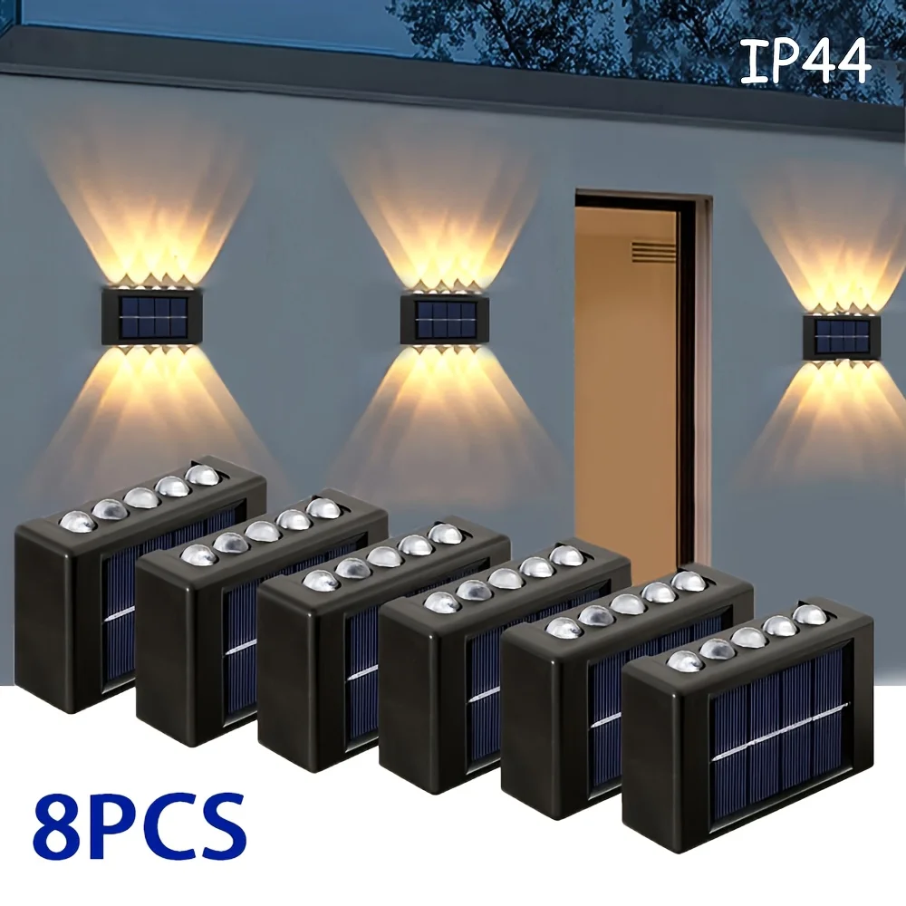 8pcs Solar-Powered Wall Lights 10 LEDs Up Down Outdoor Waterproof Wall Sconces for Garden Fence Patio Deck Solar Powered Lamp
8pcs Solar-Powered Wall Lights 10 LEDs Up Down Outdoor Waterproof Wall Sconces for Garden Fence Patio Deck Solar Powered Lamp