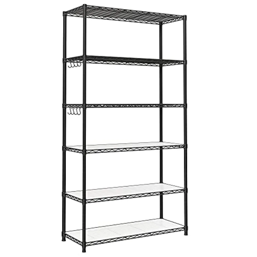 6-Tier Storage Shelves Wire Shelving Unit Kitchen Metal Shelves Storage Rack with Adjustable Shelves Shelf Liners 8 Hooks for G
6-Tier Storage Shelves Wire Shelving Unit Kitchen Metal Shelves Storage Rack with Adjustable Shelves Shelf Liners 8 Hooks for G