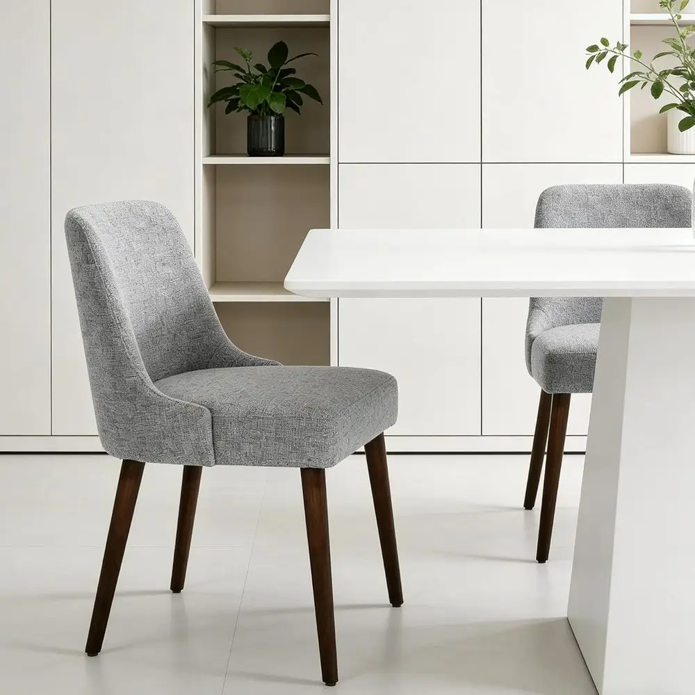 Gray Upholstered Dining Chairs Set of 2 with Rubberwood Legs and Linen Padded Seats for Kitchen or Living Room
Gray Upholstered Dining Chairs Set of 2 with Rubberwood Legs and Linen Padded Seats for Kitchen or Living Room