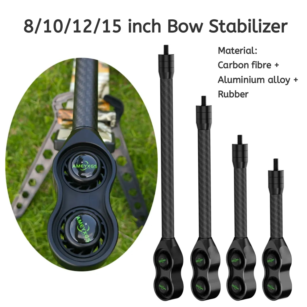 Compound Bow Stabilizer 8/10/12/15 Inch Carbon Shock Absorption Archery Balance Bar Damper for Shooting Arrow Targeting Hunting
Compound Bow Stabilizer 8/10/12/15 Inch Carbon Shock Absorption Archery Balance Bar Damper for Shooting Arrow Targeting Hunting
