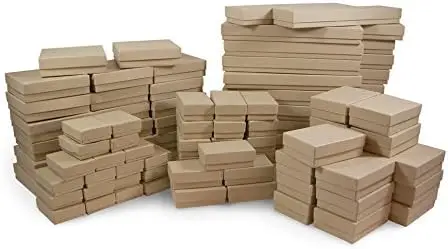 100-Pack Kraft Brown Cotton Filled Cardboard Jewelry Boxes Gift Cases - 5 Sizes Assortment for Shipping or Storage
100-Pack Kraft Brown Cotton Filled Cardboard Jewelry Boxes Gift Cases - 5 Sizes Assortment for Shipping or Storage
