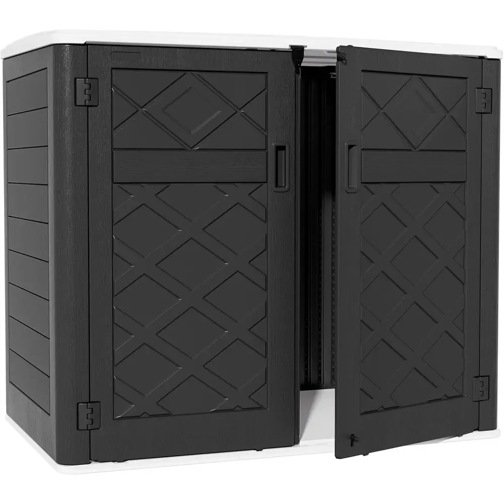 Sturdy Outdoor Storage Shed with 48 Cu. Ft. Capacity, Lockable Resin Cabinet for Patio Items, Trash Cans, and Garden Tools
Sturdy Outdoor Storage Shed with 48 Cu. Ft. Capacity, Lockable Resin Cabinet for Patio Items, Trash Cans, and Garden Tools