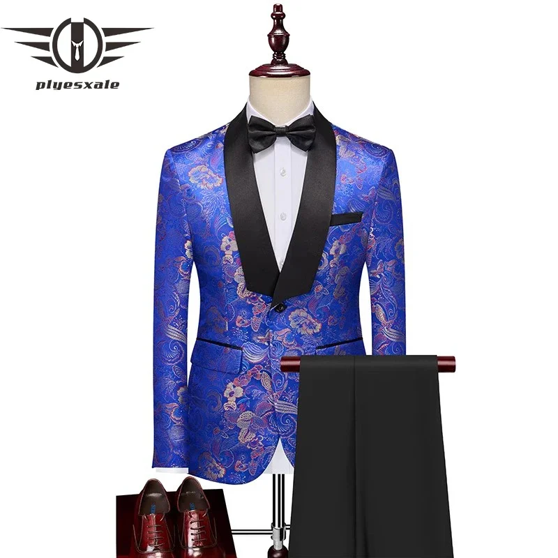 Blue Mens Wedding Suits 2024 New Slim Fit Men Floral Suits Latest Coat Pant Designs Costume Homme Mariage Male Stage Wear Q1537
Blue Mens Wedding Suits 2024 New Slim Fit Men Floral Suits Latest Coat Pant Designs Costume Homme Mariage Male Stage Wear Q1537