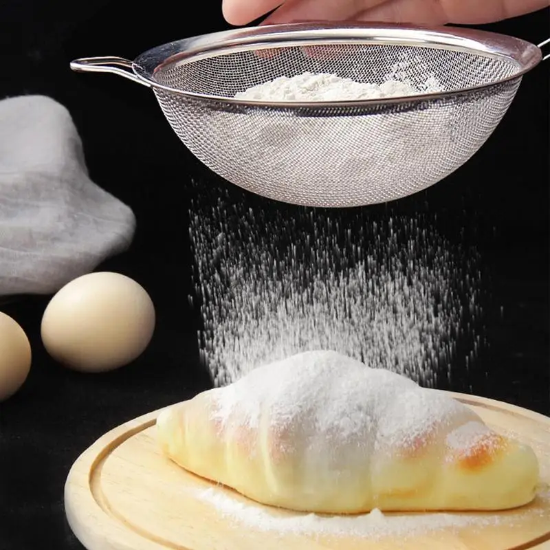 Household multi-function flour screen Food grade stainless steel colander thickened long handle oil scoop flour filter
Household multi-function flour screen Food grade stainless steel colander thickened long handle oil scoop flour filter