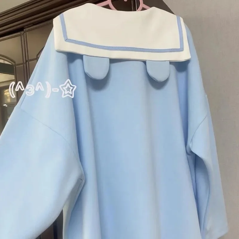 Fashion Japanese Oversized Hoodie Sailor Collar Hoodies Women Fake Two Sweet Y2k Tops Bear Ear Long Sleeve Casual Sweatshirts
Fashion Japanese Oversized Hoodie Sailor Collar Hoodies Women Fake Two Sweet Y2k Tops Bear Ear Long Sleeve Casual Sweatshirts