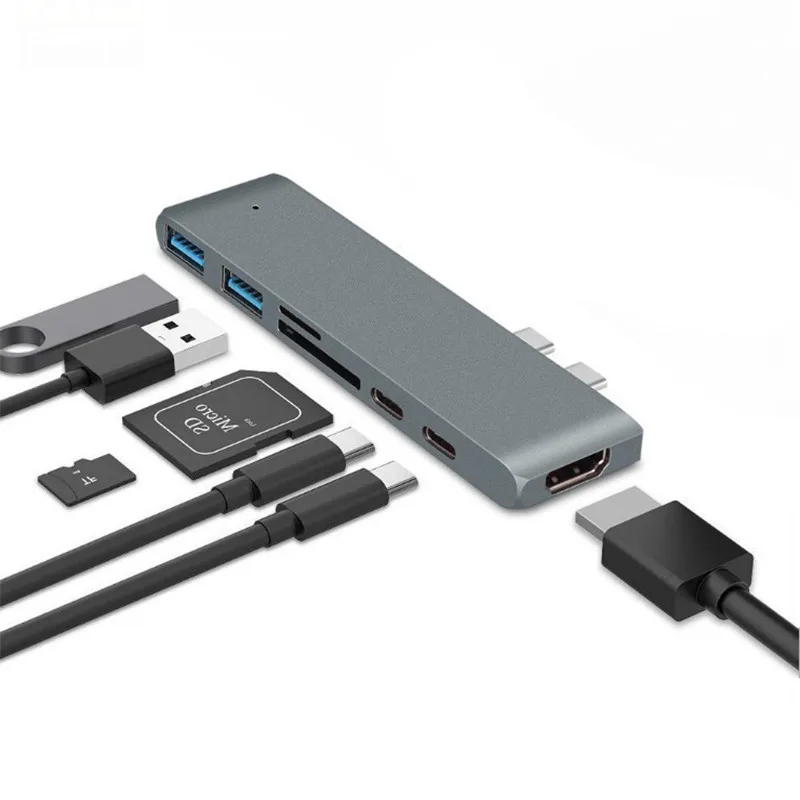 7 in 1 USB C HUB USB3.0 Micro SD/SD Card Reader 40Gbps Data Transfer PD 100W Multi-function Adapter with 4K HDMI for MacBook Air
7 in 1 USB C HUB USB3.0 Micro SD/SD Card Reader 40Gbps Data Transfer PD 100W Multi-function Adapter with 4K HDMI for MacBook Air