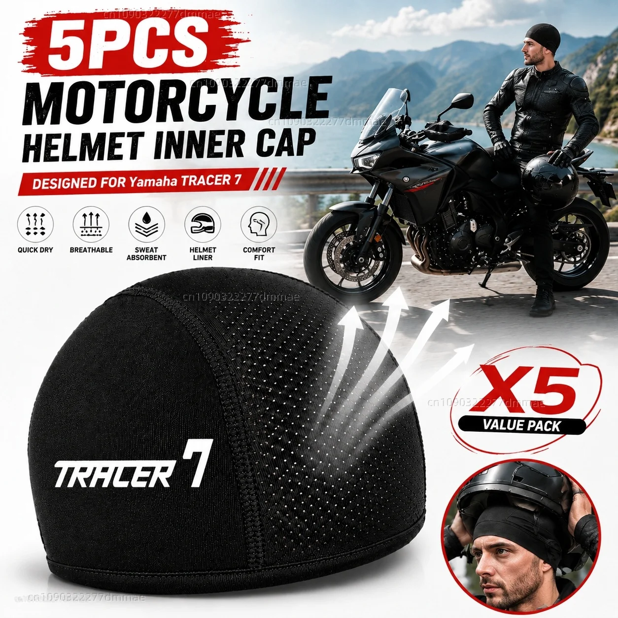 5pcs Motorcycle Helmet Inner Cap Hat Quick Dry Breathable Hat Racing Cap Set For Yamaha TRACER 7 /GT 2021 2022 2023 2024 tracer7
5pcs Motorcycle Helmet Inner Cap Hat Quick Dry Breathable Hat Racing Cap Set For Yamaha TRACER 7 /GT 2021 2022 2023 2024 tracer7