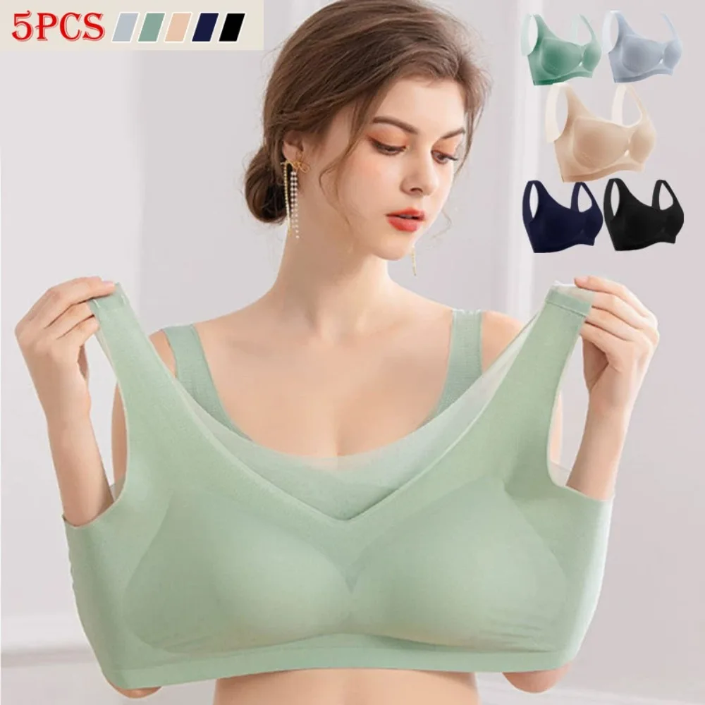 5-piece Large Size Bra Summer Ice Silk-Breathable, Gathered, Seamless,and Comfortable for Daily Wear in Adult Underwear
5-piece Large Size Bra Summer Ice Silk-Breathable, Gathered, Seamless,and Comfortable for Daily Wear in Adult Underwear
