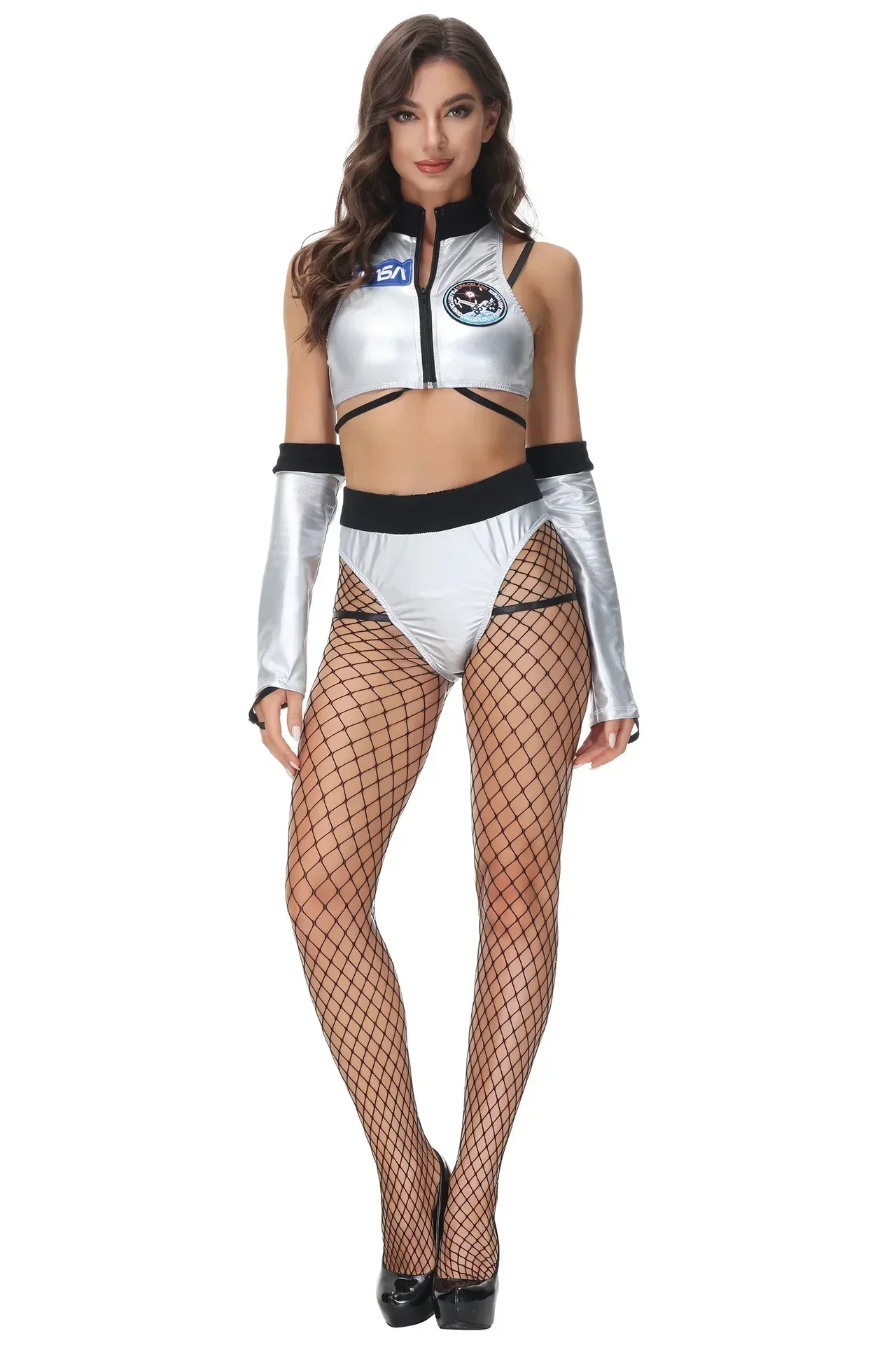 New Women Faux Leather Astronaut Entice Uniform Sexy Cheerleading DS Costume
New Women Faux Leather Astronaut Entice Uniform Sexy Cheerleading DS Costume