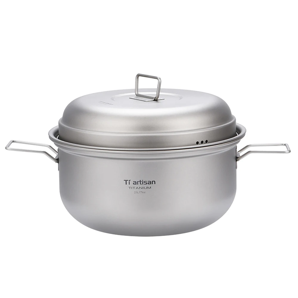 Ti artisan Titanium Steamer Stockpot Set w Lid Outdoor Camping Soup Steaming Pot Pan Mess Kit Outdoor Camping Saucepan Mess Kit
Ti artisan Titanium Steamer Stockpot Set w Lid Outdoor Camping Soup Steaming Pot Pan Mess Kit Outdoor Camping Saucepan Mess Kit