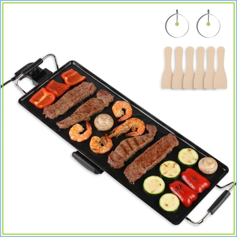 30-Inch Electric Griddle & Teppanyaki Grill, 1400W Non-Stick, Smart Temp Control, Easy Clean, Indoor/Outdoor for Pancakes, BBQ, Camping
30-Inch Electric Griddle & Teppanyaki Grill, 1400W Non-Stick, Smart Temp Control, Easy Clean, Indoor/Outdoor for Pancakes, BBQ, Camping