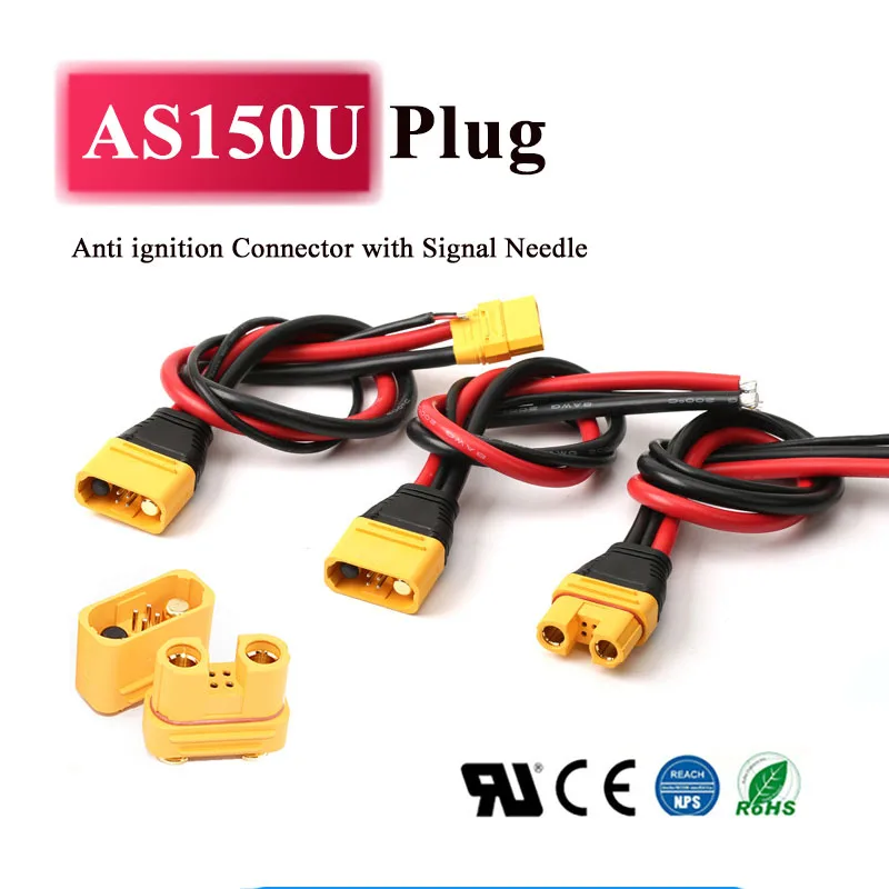 AS150U Anti-Sparking Connector Cable w Signal Pin Waterproof Male Female Terminal 70A High Current Drone Battery Charging Plug
AS150U Anti-Sparking Connector Cable w Signal Pin Waterproof Male Female Terminal 70A High Current Drone Battery Charging Plug