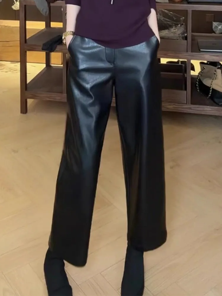 Ladies' Luxury eepskin Straight Leg Nine-Piece Pants Casual High Waist Button Closure Soft Comfortable Pure Color Winter Fa...
Ladies' Luxury eepskin Straight Leg Nine-Piece Pants Casual High Waist Button Closure Soft Comfortable Pure Color Winter Fa...