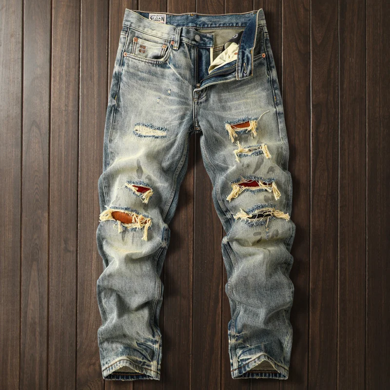 2026 New Heavyweight Ripped Jeans Men High-End American Street Vintage Washed Retro Fashion Denim Pants
2026 New Heavyweight Ripped Jeans Men High-End American Street Vintage Washed Retro Fashion Denim Pants