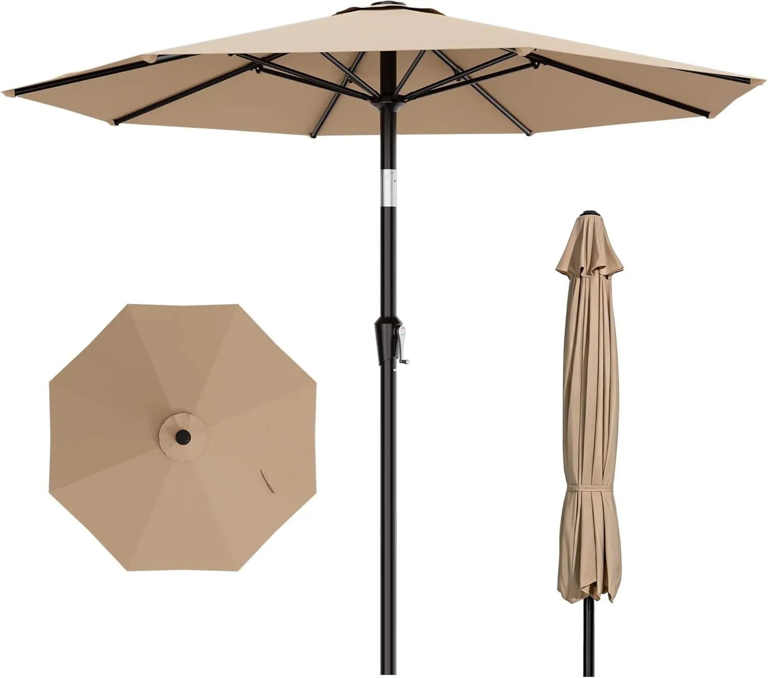 10 FT Outdoor Patio Umbrella with Push Button Tilt, Crank & 8 Fiberglass Ribs for Garden Pool Market (Beige)
10 FT Outdoor Patio Umbrella with Push Button Tilt, Crank & 8 Fiberglass Ribs for Garden Pool Market (Beige)
