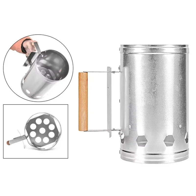 Portable BBQ Charcoal Starter Can Stainless Steel Heat-Resistant Vent Lid Handle for Outdoor Camping Grilling Use Tool
Portable BBQ Charcoal Starter Can Stainless Steel Heat-Resistant Vent Lid Handle for Outdoor Camping Grilling Use Tool