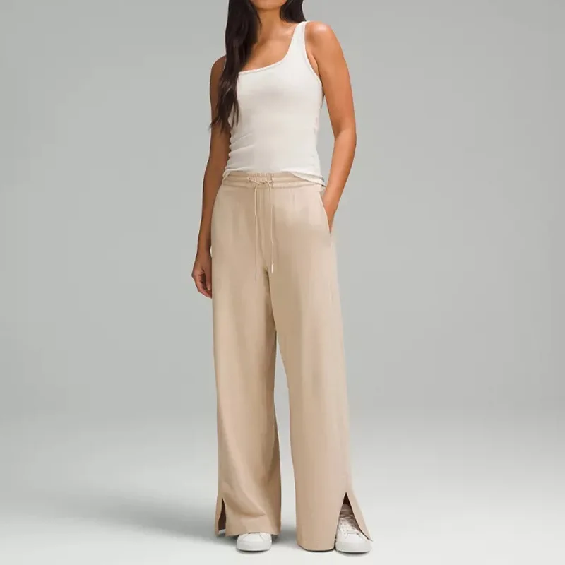 Women's New High-waisted Drawstring Sports Trousers Women's Loose Wide-leg Solid-color Fitness Trousers Running and Thin Yog
Women's New High-waisted Drawstring Sports Trousers Women's Loose Wide-leg Solid-color Fitness Trousers Running and Thin Yog