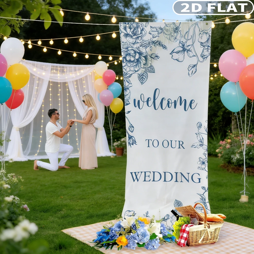 2D FLAT 1pc Welcome To Our Wedding Sign Tapestries, 61x152cm/24x59.84 Inch Chinoiserie Wedding Welcome Signs Banner, Polyester
2D FLAT 1pc Welcome To Our Wedding Sign Tapestries, 61x152cm/24x59.84 Inch Chinoiserie Wedding Welcome Signs Banner, Polyester