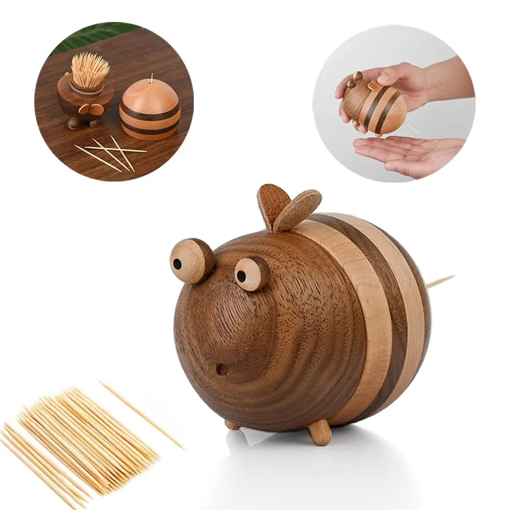 Toothpick Holder Dispenser Creative Walnut Wood Cute bee/Mushroom Wooden Toothpick Box For Home Kitchen Restaurant Decoration
Toothpick Holder Dispenser Creative Walnut Wood Cute bee/Mushroom Wooden Toothpick Box For Home Kitchen Restaurant Decoration