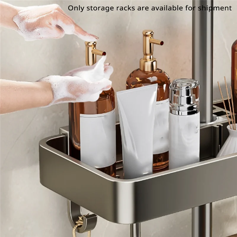 ABKS-No Drilling Required Bathroom Shower Head Holder Wall Mounted Integrated Design Shampoo Organizer Rack Storage Shelf
ABKS-No Drilling Required Bathroom Shower Head Holder Wall Mounted Integrated Design Shampoo Organizer Rack Storage Shelf