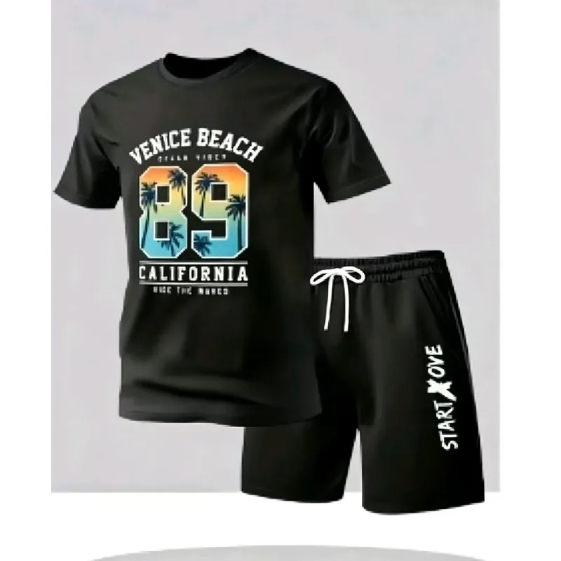 Summer men's casual short-sleeved T-shirt and shorts sports outfit - comfortable printed lightweight quick-drying set
Summer men's casual short-sleeved T-shirt and shorts sports outfit - comfortable printed lightweight quick-drying set