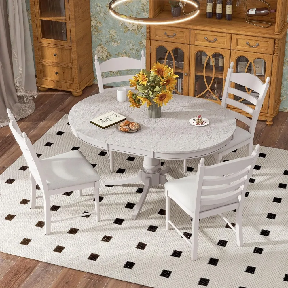 Extendable Dining Table Set,5 Piece Rustic Round Dining Room Table Set Includeds Extendable Dining Table 4 Upholstered Chairs
Extendable Dining Table Set,5 Piece Rustic Round Dining Room Table Set Includeds Extendable Dining Table 4 Upholstered Chairs