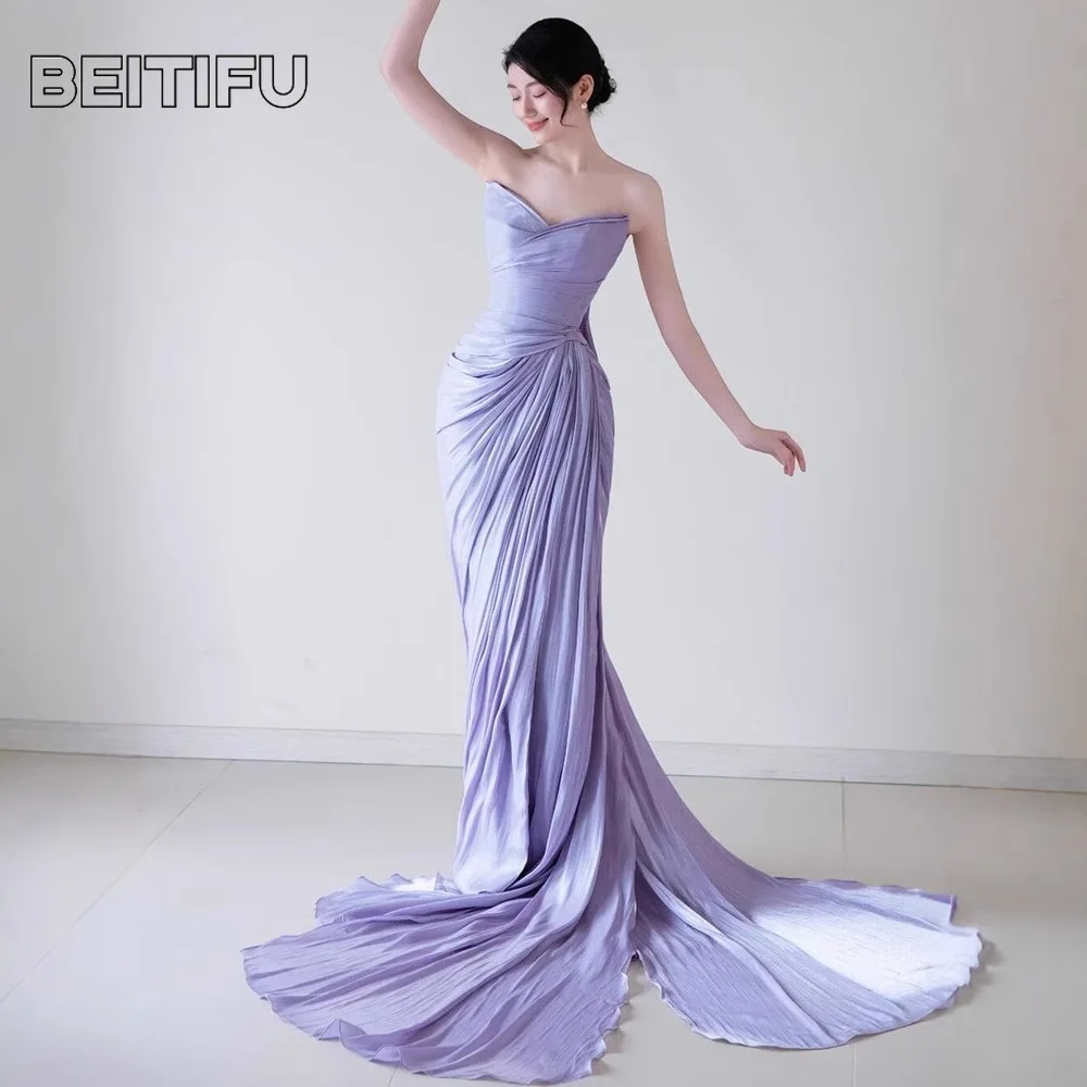 BeitifuBaby Strapless Evening Dress for Women Elegant Light Luxury Fishtail Skirt Stain Wedding Pleat Gown Banquet Ball Dresses
BeitifuBaby Strapless Evening Dress for Women Elegant Light Luxury Fishtail Skirt Stain Wedding Pleat Gown Banquet Ball Dresses