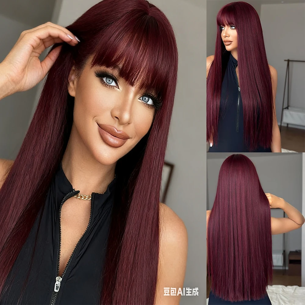 Synthetic Long Straight Wig with Bangs for Women Girls Heat Resistant Middle Part Colorful Wigs for Cosplay Halloween Use
Synthetic Long Straight Wig with Bangs for Women Girls Heat Resistant Middle Part Colorful Wigs for Cosplay Halloween Use