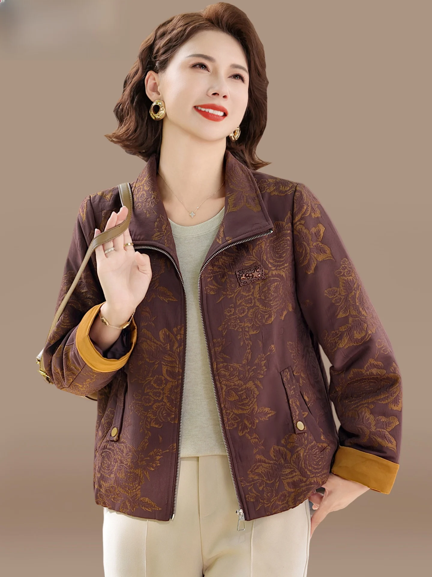 Slim Mom Autumn Faion Traditional Chinese Sle Casual Thin Jaet for Middle-Aged And ly Women ort Zipper Coat
Slim Mom Autumn Faion Traditional Chinese Sle Casual Thin Jaet for Middle-Aged And ly Women ort Zipper Coat