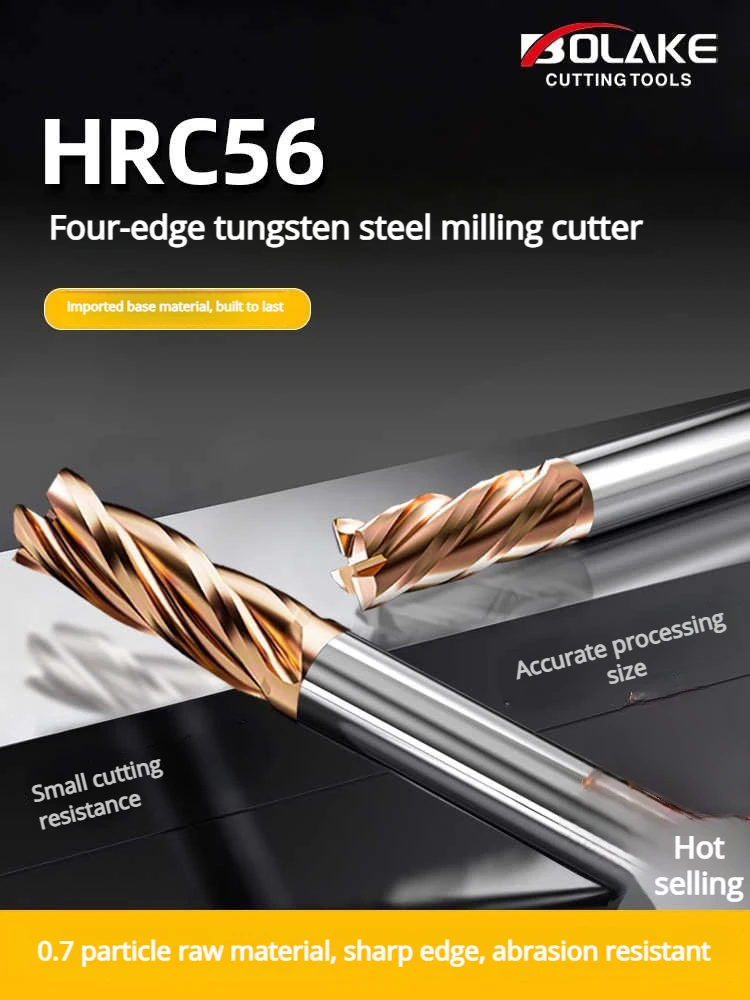 4-флейтовый HRC55 твердосплавный концевой фрезерный станок с покрытием из вольфрамовой стали, режущий инструмент с ЧПУ для металлообработки
4-флейтовый HRC55 твердосплавный концевой фрезерный станок с покрытием из вольфрамовой стали, режущий инструмент с ЧПУ для металлообработки